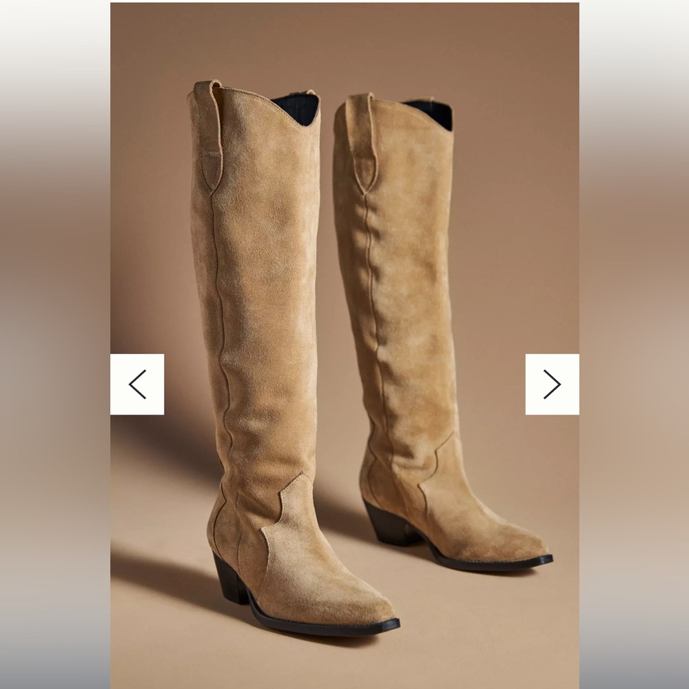 Anthropologie Suede Western Boots